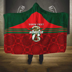Personalized Morocco Football Hooded Blanket 2026 Come On Atlas Lions - African Pride