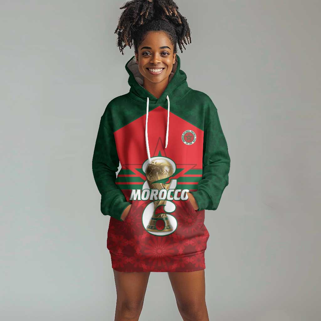 Personalized Morocco Football Hoodie Dress 2026 Come On Atlas Lions - African Pride