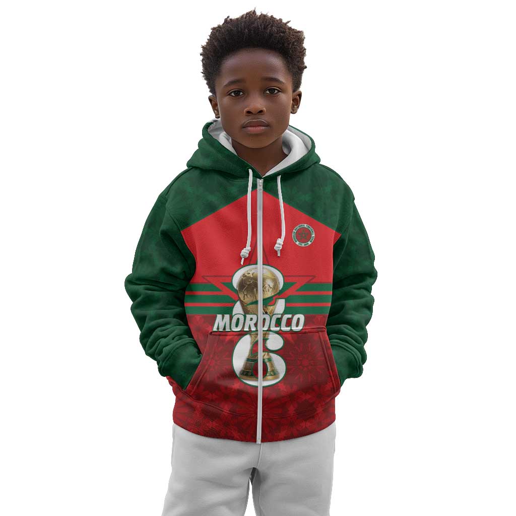 Personalized Morocco Football Kid Hoodie 2026 Come On Atlas Lions - African Pride