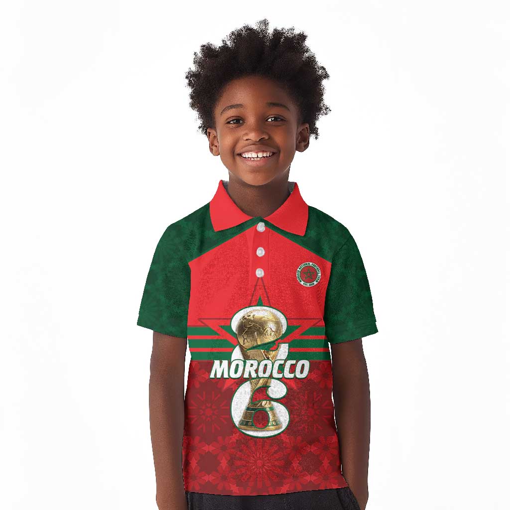 Personalized Morocco Football Kid Polo Shirt 2026 Come On Atlas Lions - African Pride