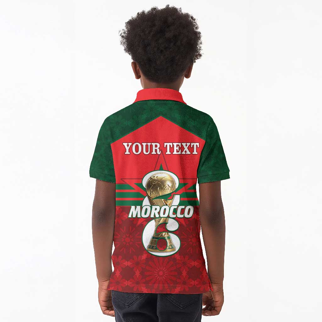 Personalized Morocco Football Kid Polo Shirt 2026 Come On Atlas Lions - African Pride