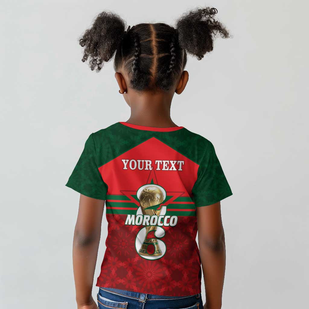 Personalized Morocco Football Kid T shirt 2026 Come On Atlas Lions - African Pride