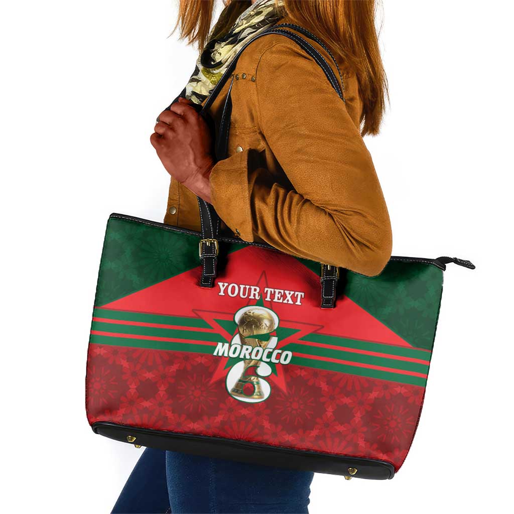 Personalized Morocco Football Leather Tote Bag 2026 Come On Atlas Lions - African Pride