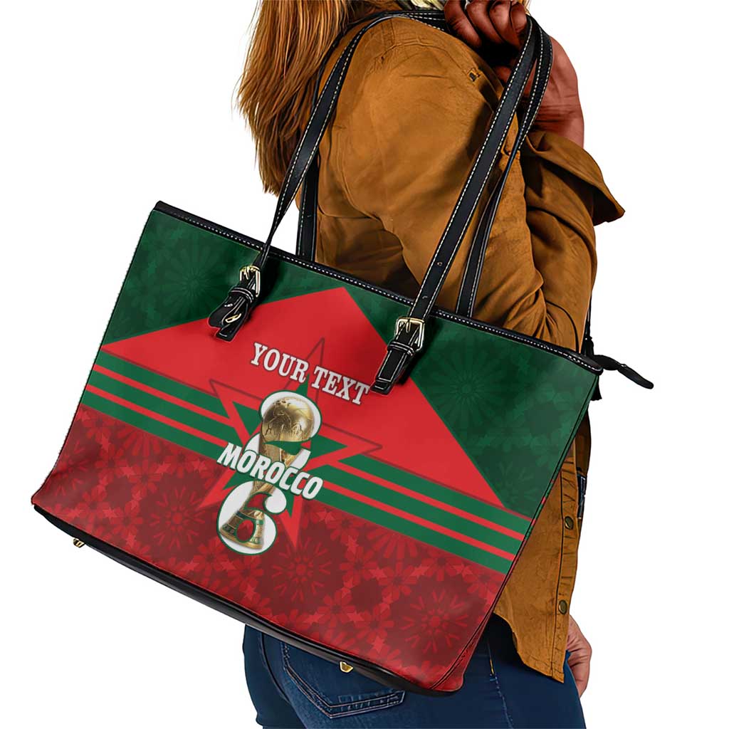 Personalized Morocco Football Leather Tote Bag 2026 Come On Atlas Lions - African Pride