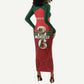 Personalized Morocco Football Long Sleeve Bodycon Dress 2026 Come On Atlas Lions - African Pride