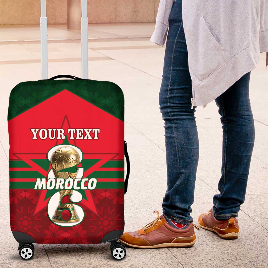 Personalized Morocco Football Luggage Cover 2026 Come On Atlas Lions - African Pride