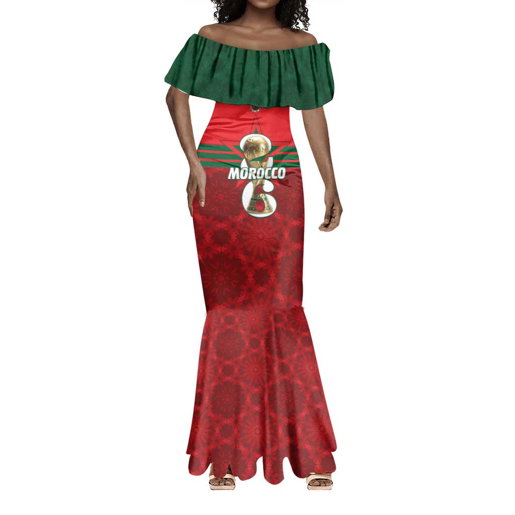 Personalized Morocco Football Mermaid Dress 2026 Come On Atlas Lions - African Pride
