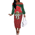 Personalized Morocco Football Off The Shoulder Long Sleeve Dress 2026 Come On Atlas Lions - African Pride