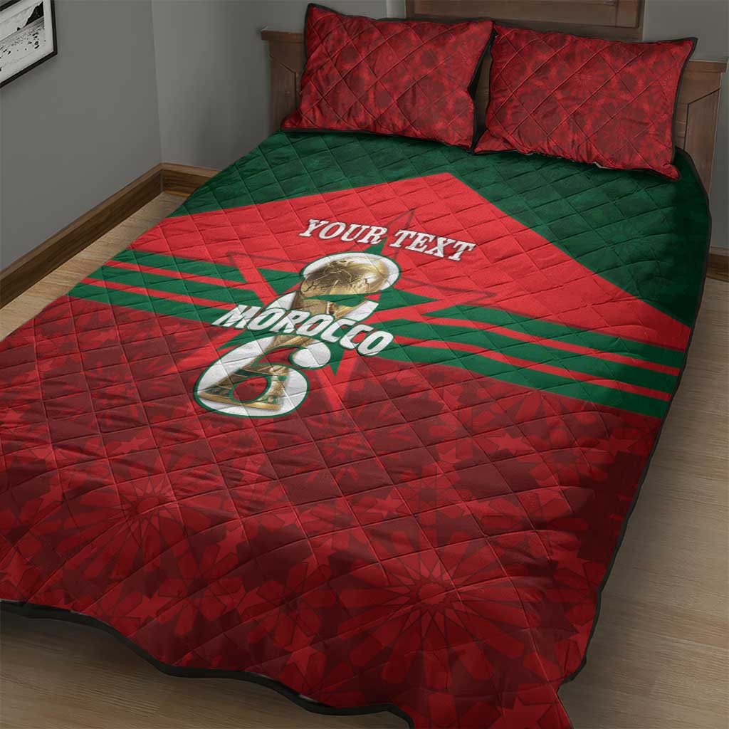 Personalized Morocco Football Quilt Bed Set 2026 Come On Atlas Lions - African Pride