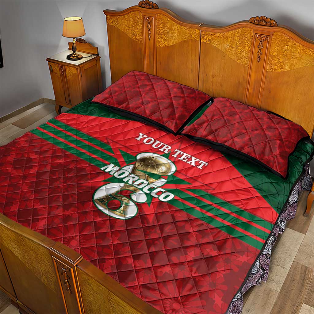 Personalized Morocco Football Quilt Bed Set 2026 Come On Atlas Lions - African Pride