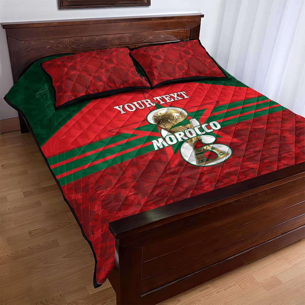 Personalized Morocco Football Quilt Bed Set 2026 Come On Atlas Lions - African Pride