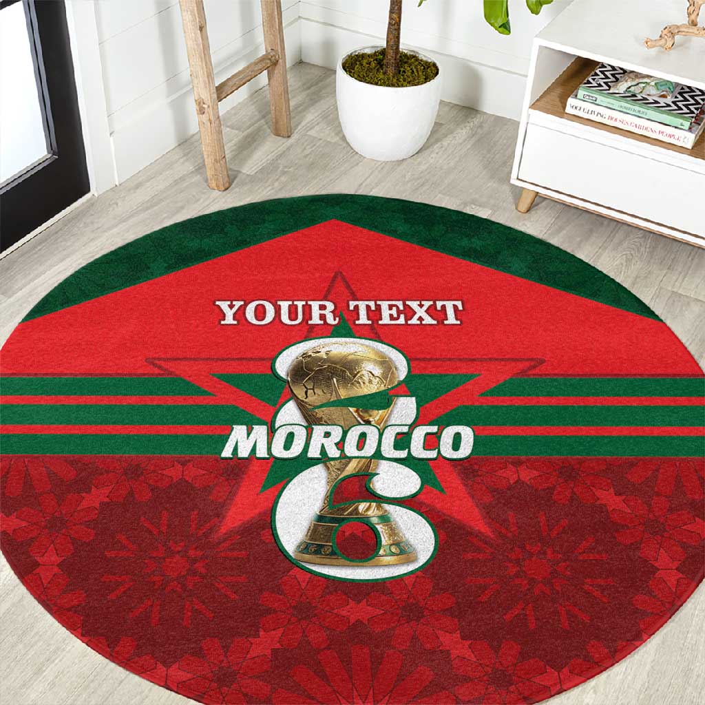 Personalized Morocco Football Round Carpet 2026 Come On Atlas Lions - African Pride