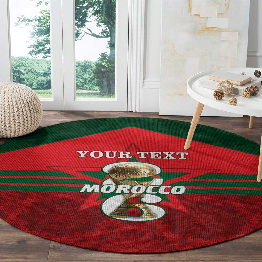 Personalized Morocco Football Round Carpet 2026 Come On Atlas Lions - African Pride