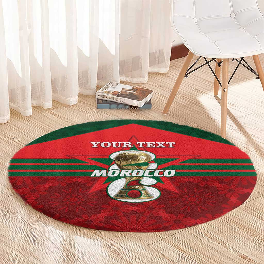Personalized Morocco Football Round Carpet 2026 Come On Atlas Lions - African Pride