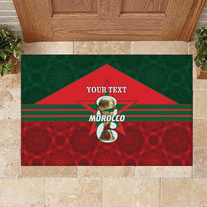Personalized Morocco Football Rubber Doormat 2026 Come On Atlas Lions - African Pride