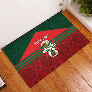 Personalized Morocco Football Rubber Doormat 2026 Come On Atlas Lions - African Pride