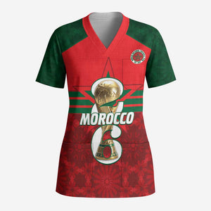 Personalized Morocco Football Scrub Top 2026 Come On Atlas Lions - African Pride