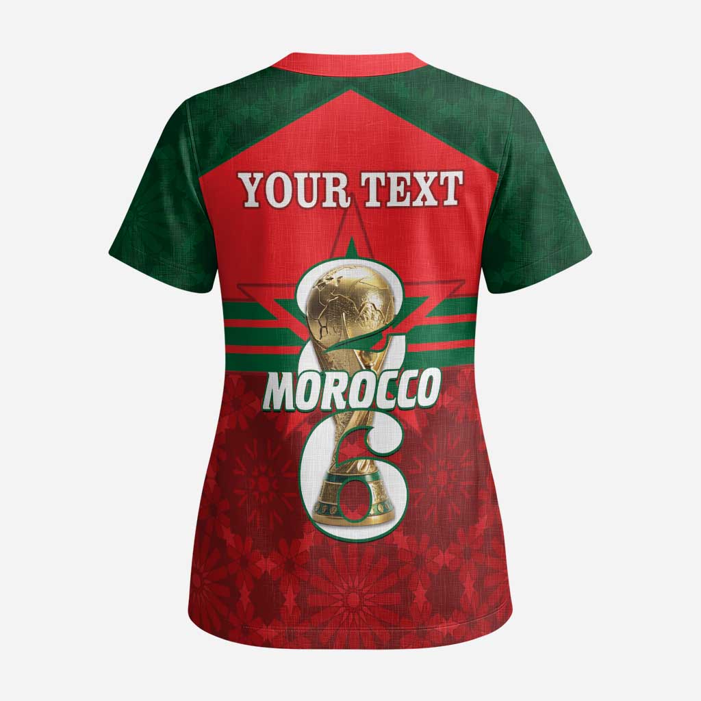 Personalized Morocco Football Scrub Top 2026 Come On Atlas Lions - African Pride