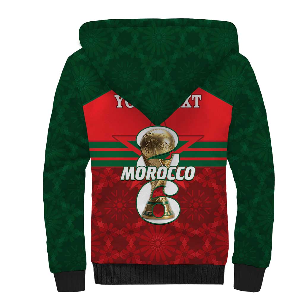 Personalized Morocco Football Sherpa Hoodie 2026 Come On Atlas Lions - African Pride