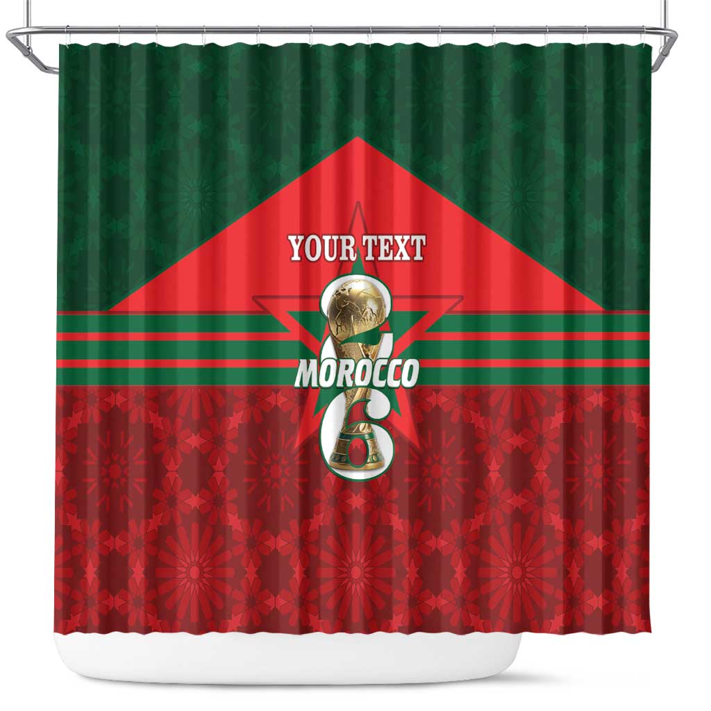 Personalized Morocco Football Shower Curtain 2026 Come On Atlas Lions - African Pride