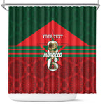 Personalized Morocco Football Shower Curtain 2026 Come On Atlas Lions - African Pride