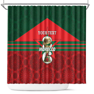 Personalized Morocco Football Shower Curtain 2026 Come On Atlas Lions - African Pride