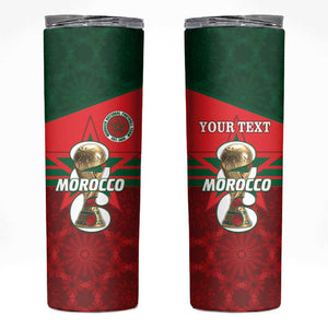 Personalized Morocco Football Skinny Tumbler 2026 Come On Atlas Lions - African Pride