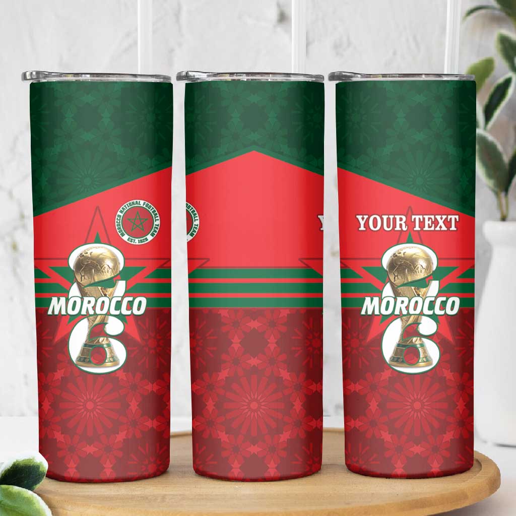 Personalized Morocco Football Skinny Tumbler 2026 Come On Atlas Lions - African Pride