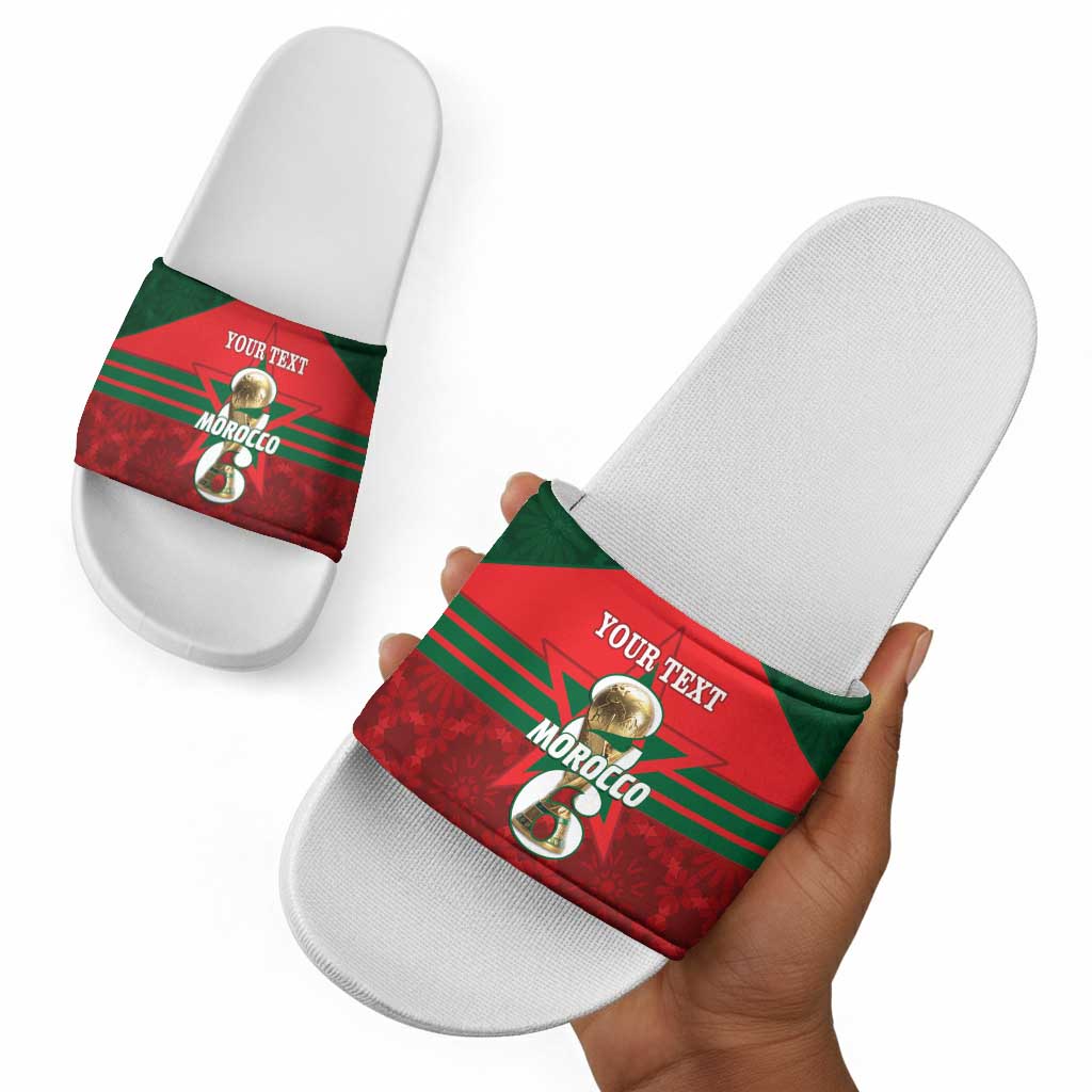 Personalized Morocco Football Slide Sandals 2026 Come On Atlas Lions - African Pride