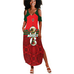 Personalized Morocco Football Summer Maxi Dress 2026 Come On Atlas Lions - African Pride