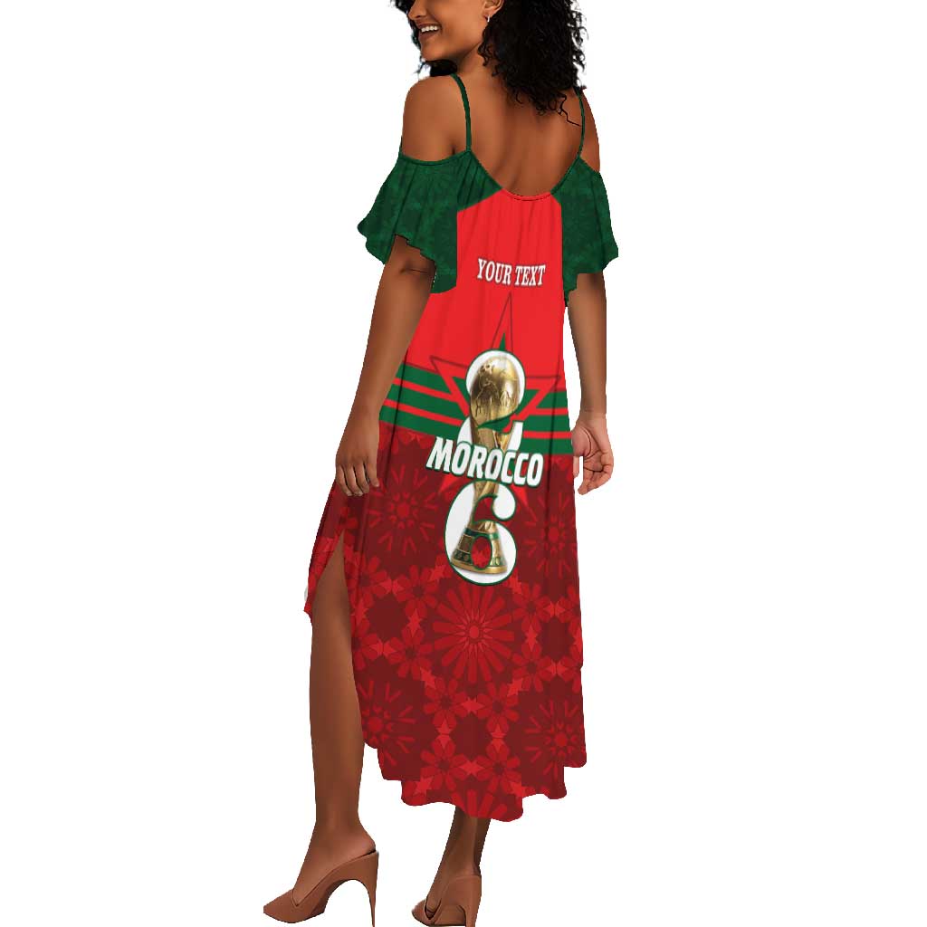 Personalized Morocco Football Summer Maxi Dress 2026 Come On Atlas Lions - African Pride