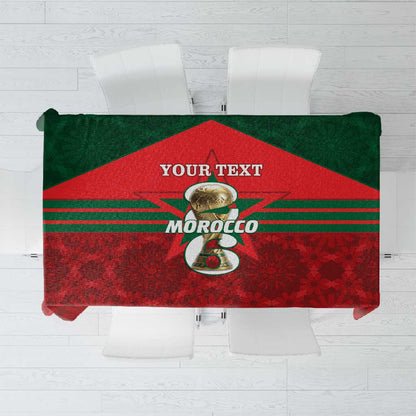 Personalized Morocco Football Tablecloth 2026 Come On Atlas Lions - African Pride