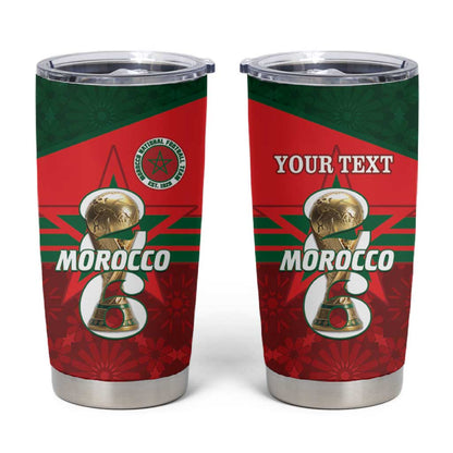 Personalized Morocco Football Tumbler Cup 2026 Come On Atlas Lions - African Pride