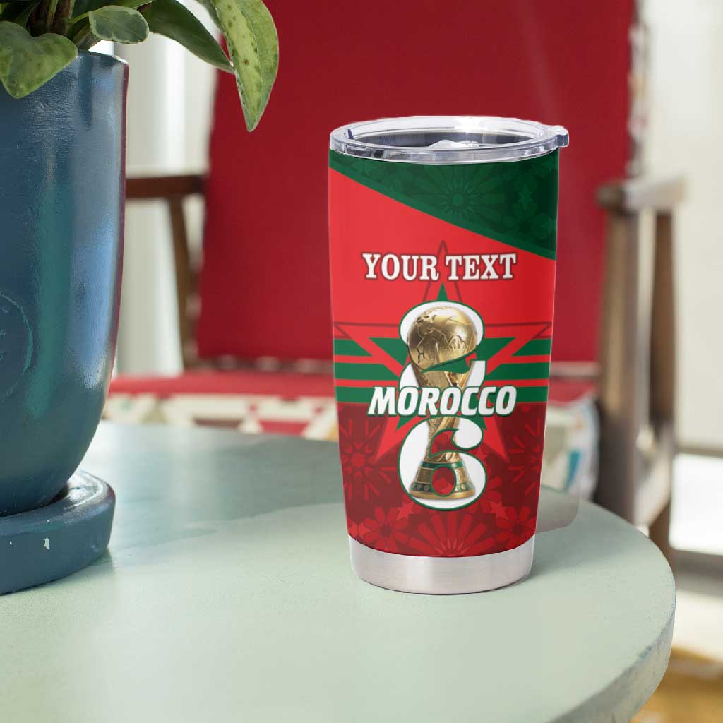 Personalized Morocco Football Tumbler Cup 2026 Come On Atlas Lions - African Pride