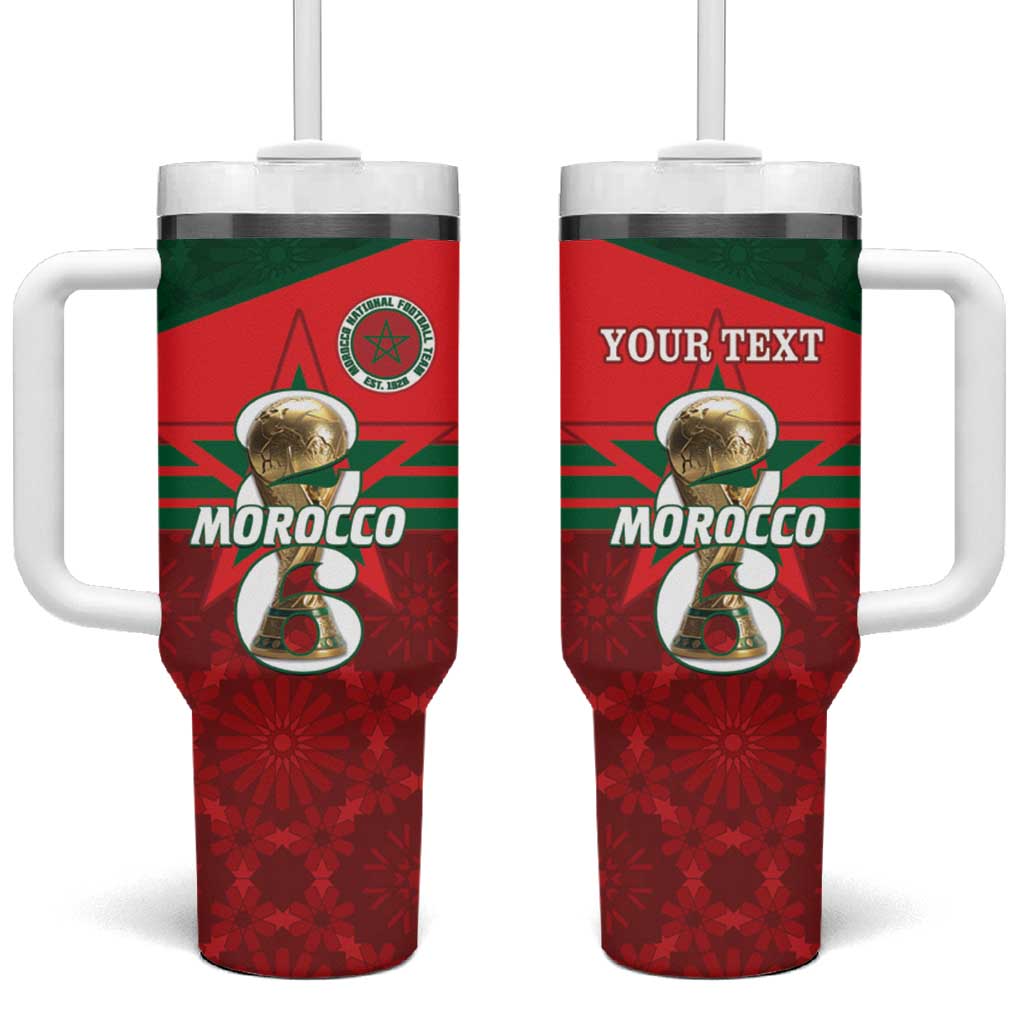 Personalized Morocco Football Tumbler With Handle 2026 Come On Atlas Lions - African Pride