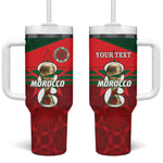 Personalized Morocco Football Tumbler With Handle 2026 Come On Atlas Lions - African Pride