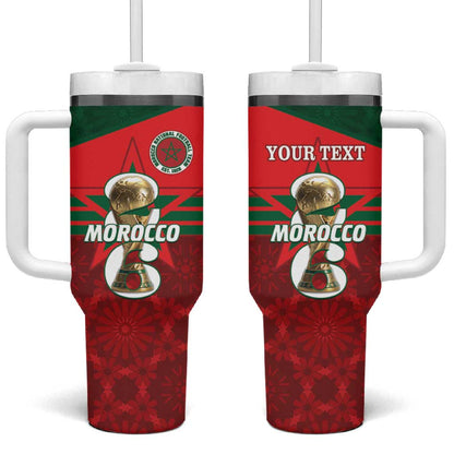 Personalized Morocco Football Tumbler With Handle 2026 Come On Atlas Lions - African Pride