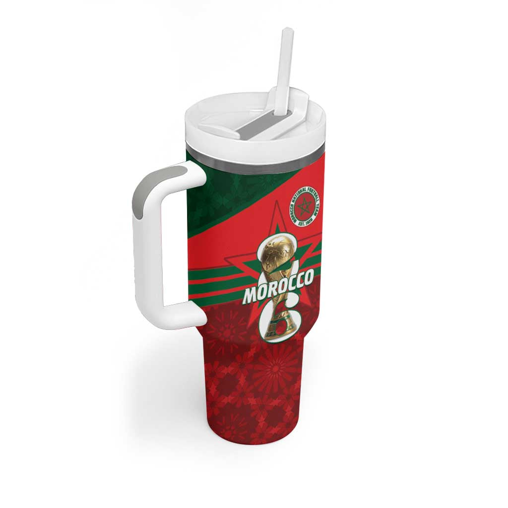 Personalized Morocco Football Tumbler With Handle 2026 Come On Atlas Lions - African Pride