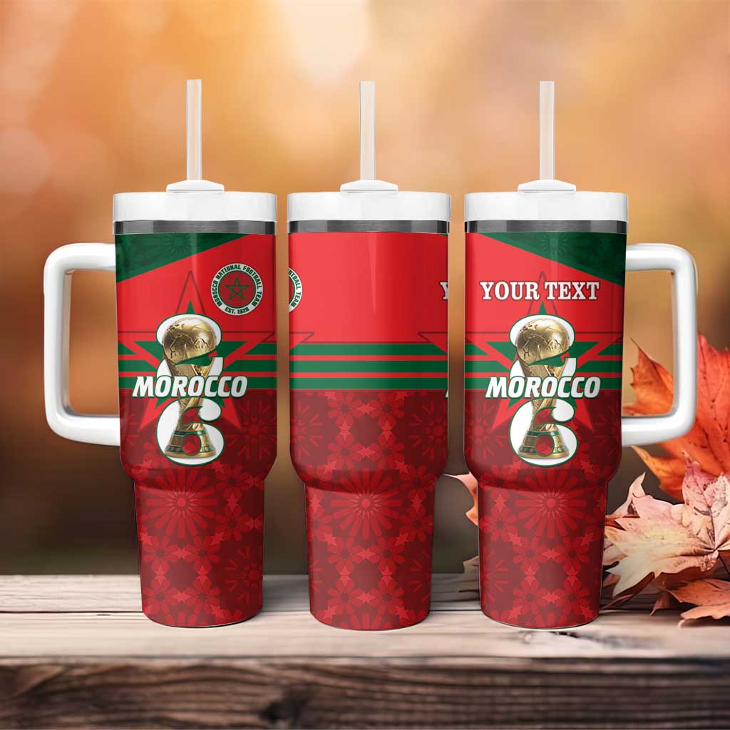 Personalized Morocco Football Tumbler With Handle 2026 Come On Atlas Lions - African Pride