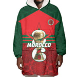 Personalized Morocco Football Wearable Blanket Hoodie 2026 Come On Atlas Lions - African Pride