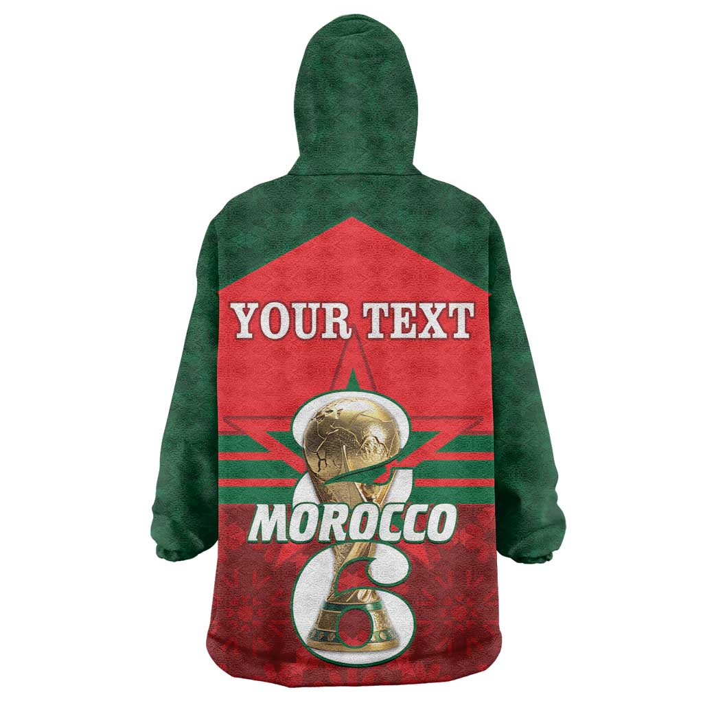 Personalized Morocco Football Wearable Blanket Hoodie 2026 Come On Atlas Lions - African Pride