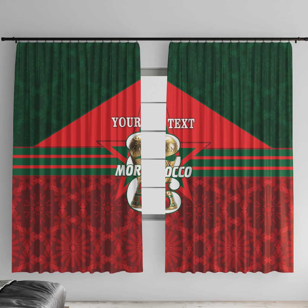 Personalized Morocco Football Window Curtain 2026 Come On Atlas Lions - African Pride
