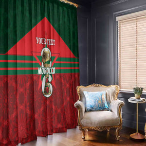 Personalized Morocco Football Window Curtain 2026 Come On Atlas Lions - African Pride