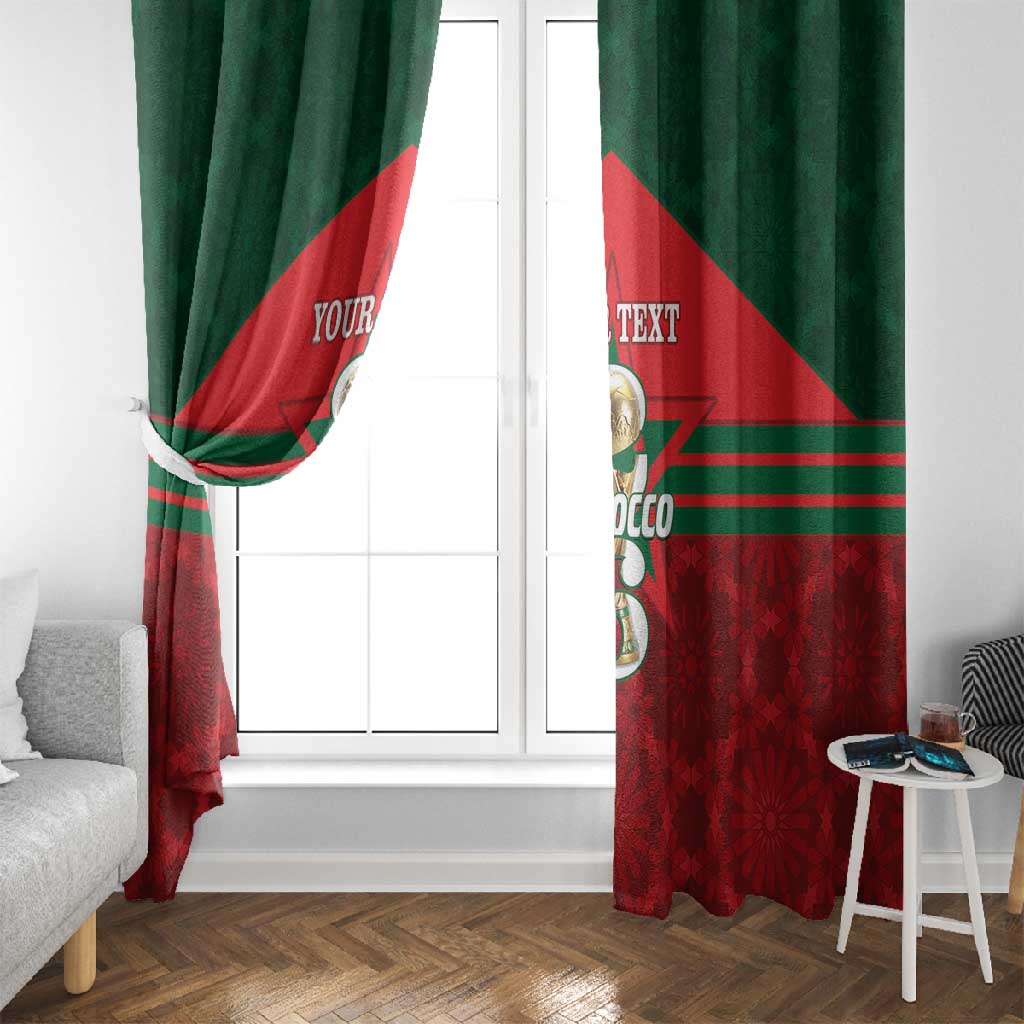 Personalized Morocco Football Window Curtain 2026 Come On Atlas Lions - African Pride
