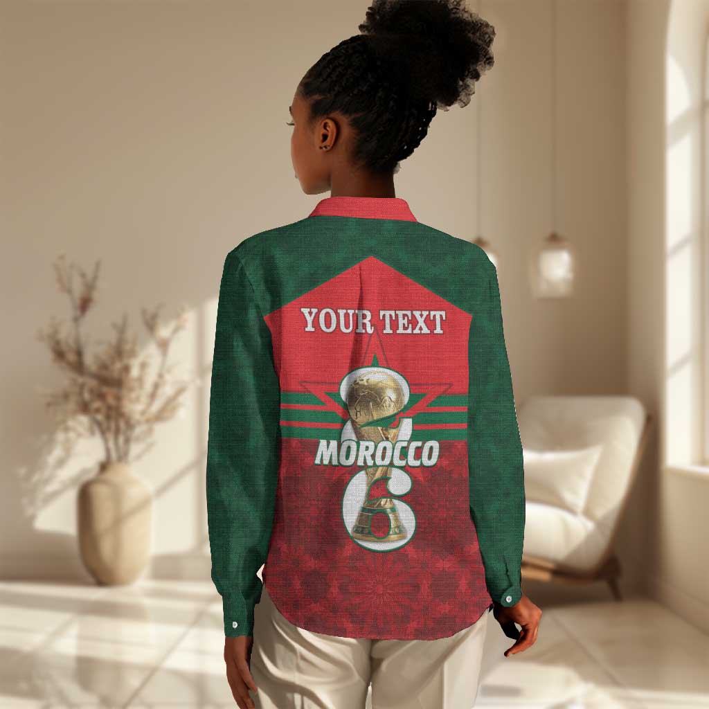 Personalized Morocco Football Women Casual Shirt 2026 Come On Atlas Lions - African Pride