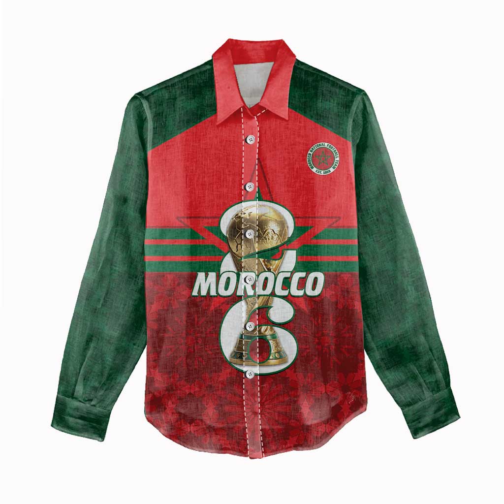 Personalized Morocco Football Women Casual Shirt 2026 Come On Atlas Lions - African Pride