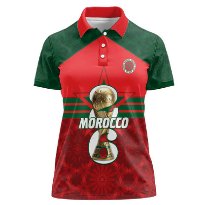 Personalized Morocco Football Women Polo Shirt 2026 Come On Atlas Lions - African Pride