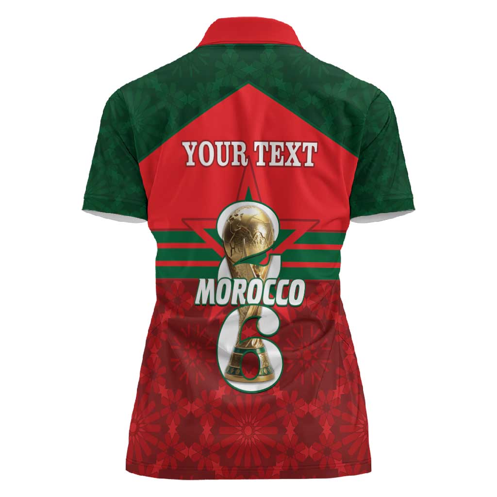 Personalized Morocco Football Women Polo Shirt 2026 Come On Atlas Lions - African Pride