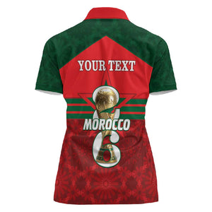 Personalized Morocco Football Women Polo Shirt 2026 Come On Atlas Lions - African Pride