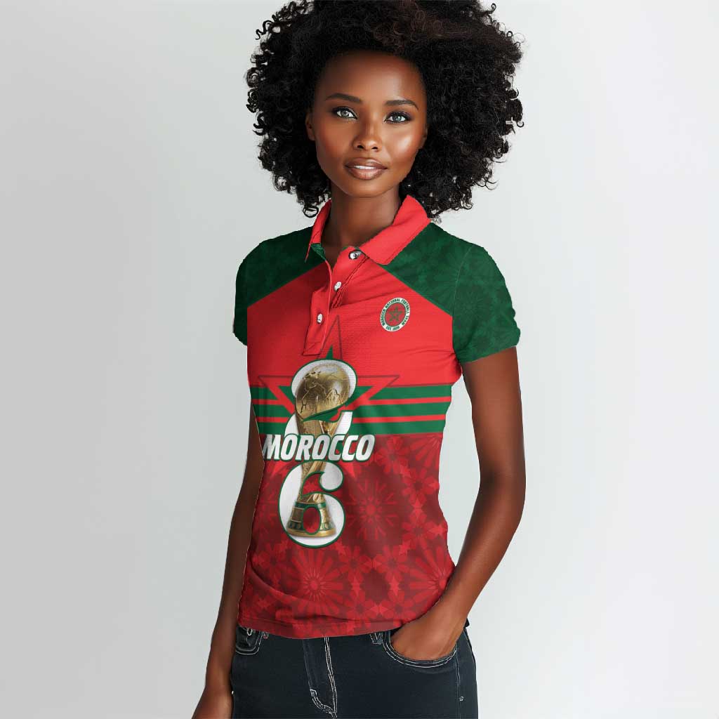 Personalized Morocco Football Women Polo Shirt 2026 Come On Atlas Lions - African Pride